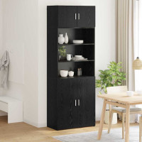 Produktbild för Förvaringsskåp Svart Ek 80 x 42,5 x 225 cm Konstruerat trä