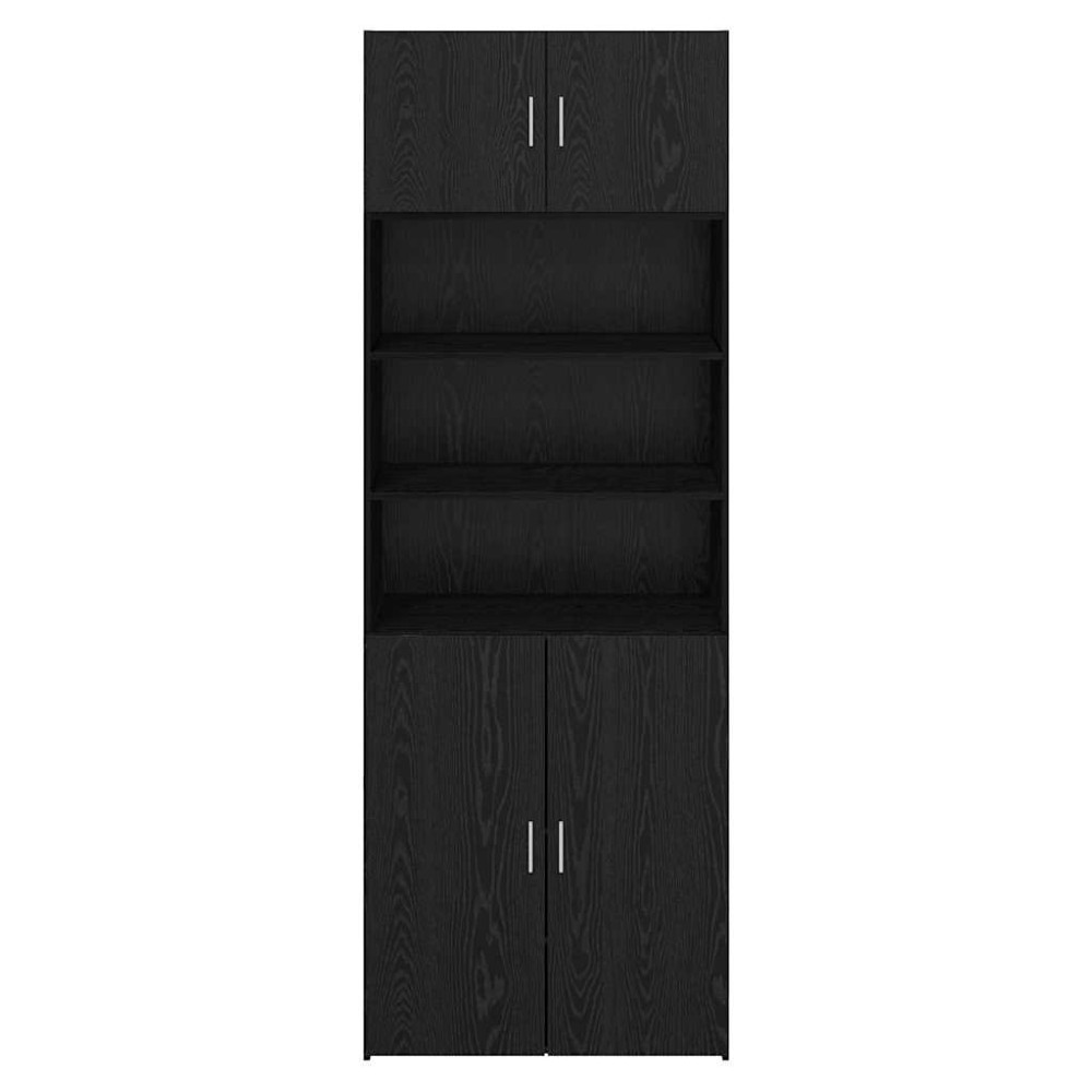 Produktbild för Förvaringsskåp Svart Ek 80 x 42,5 x 225 cm Konstruerat trä