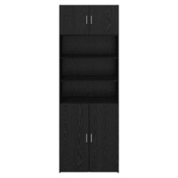 Produktbild för Förvaringsskåp Svart Ek 80 x 42,5 x 225 cm Konstruerat trä