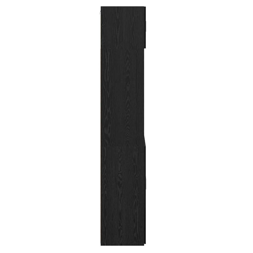 Produktbild för Förvaringsskåp Svart Ek 80 x 42,5 x 225 cm Konstruerat trä