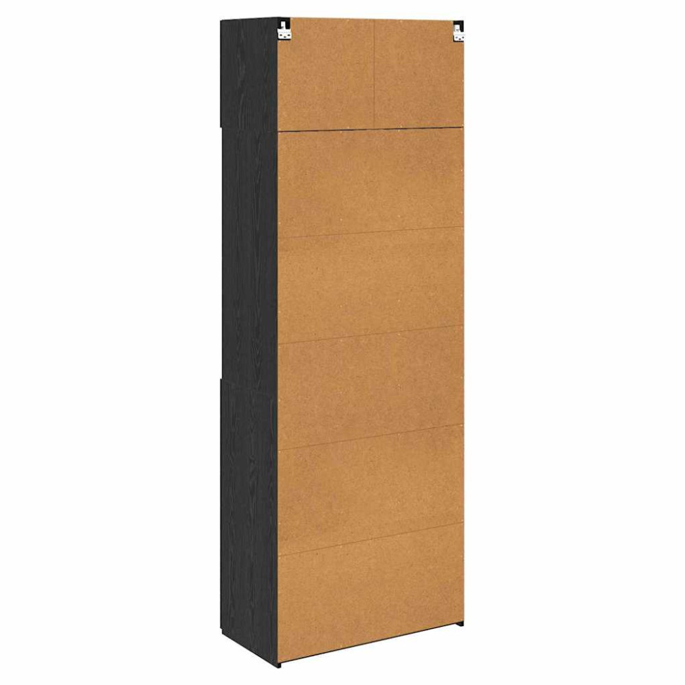 Produktbild för Förvaringsskåp Svart Ek 80 x 42,5 x 225 cm Konstruerat trä