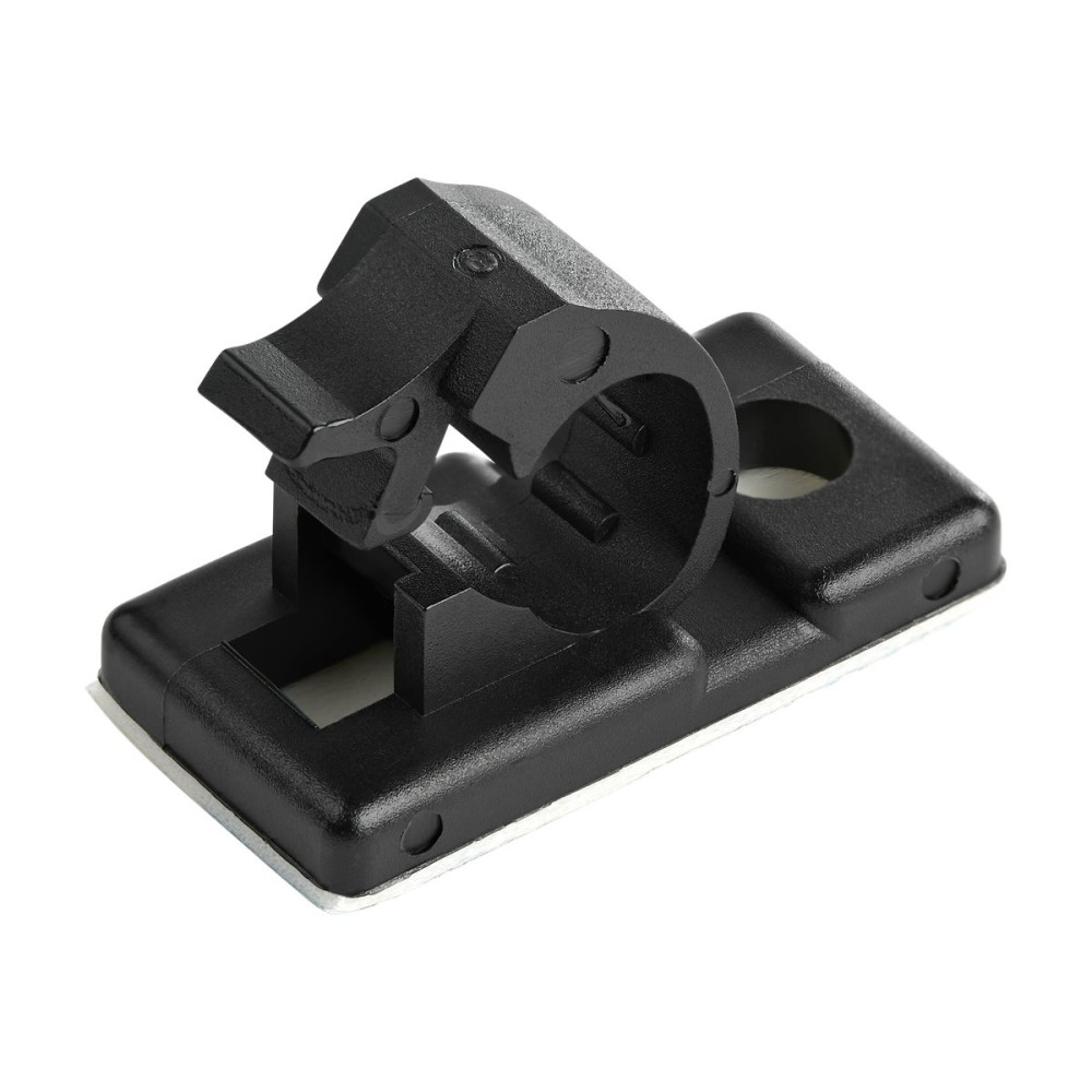Produktbild för StarTech.com 100 självhäftande kabelhanteringsclips Svart - Nätverk/Ethernet/kontorsbord/datorsladdorganiserare - Självfästande kabel-/ledningshållare - Självhäftande nylonklämma brandklassad enligt UL/94V-2 - kabelklämmor - TAA-kompatibel