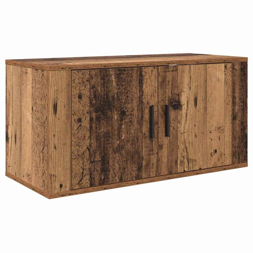 Produktbild för Väggmonterad TV-byrå Set 2 pcs Gammalt trä 80 x 34,5 x 40 cm