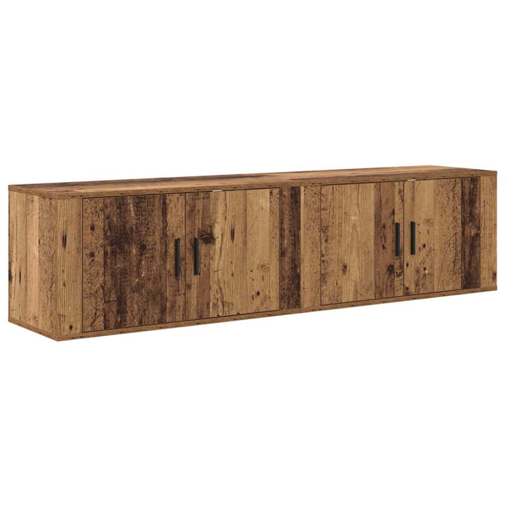 Produktbild för Väggmonterad TV-byrå Set 2 pcs Gammalt trä 80 x 34,5 x 40 cm