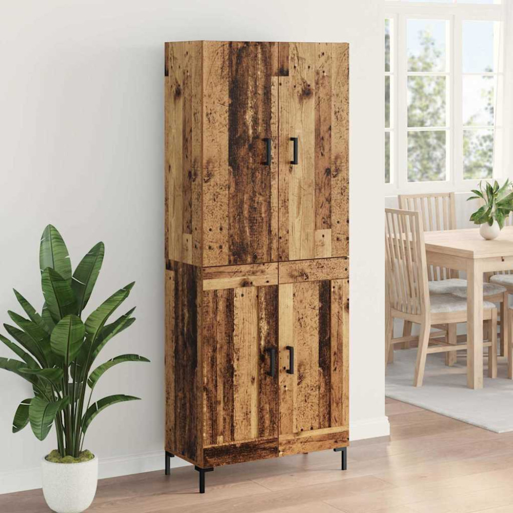 Produktbild för Skåp Gammalt trä 69,5 x 34 x 180 cm Konstruerat trä