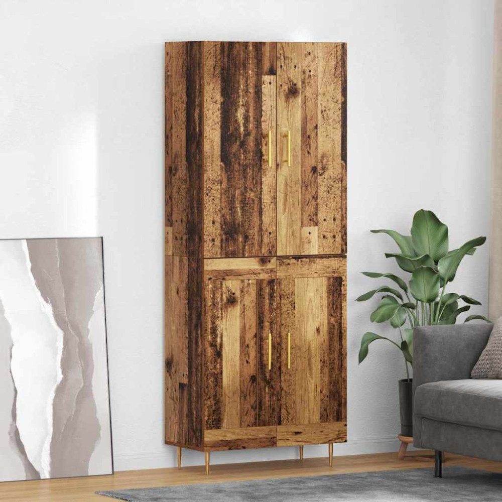 Produktbild för Skåp Gammalt trä 69,5 x 34 x 180 cm Konstruerat trä