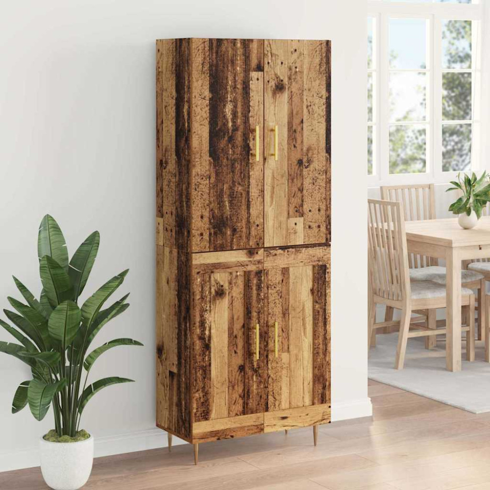 Produktbild för Skåp Gammalt trä 69,5 x 34 x 180 cm Konstruerat trä