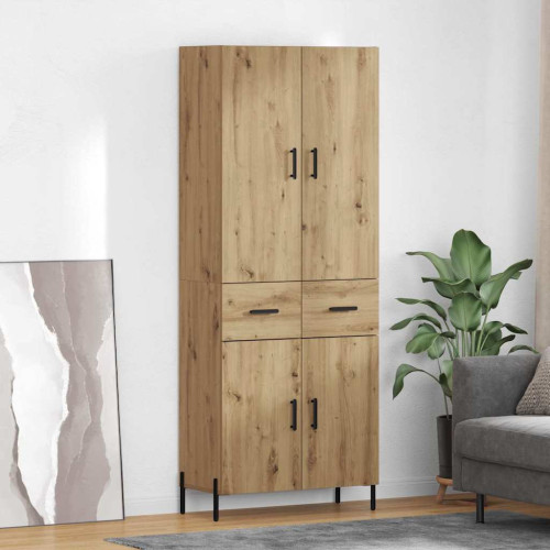 vidaXL Skåp Väggmonterad Artisan Ek 69,5 x 34 x 180 cm Konstruerat trä