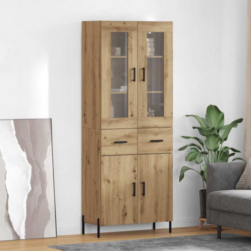 vidaXL Skåp Väggmonterad Artisan Ek 69,5 x 34 x 180 cm Konstruerat trä