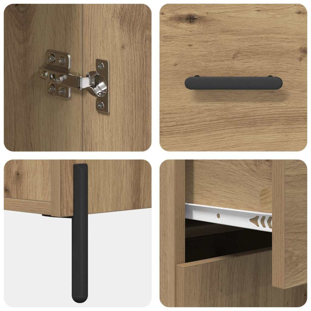 Produktbild för Skåp Väggmonterad Artisan Ek 69,5 x 34 x 180 cm Konstruerat trä
