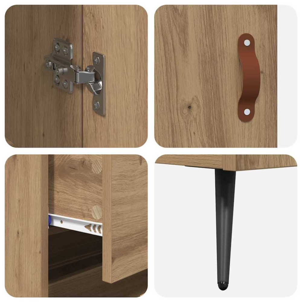 Produktbild för Skåp Väggmonterad Artisan Ek 69,5 x 34 x 180 cm Konstruerat trä