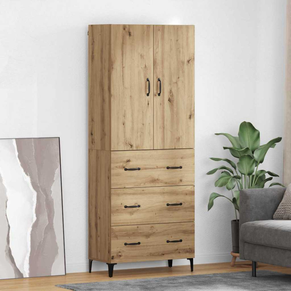 Produktbild för Skåp Väggmonterad Artisan Ek 69,5 x 34 x 180 cm Konstruerat trä