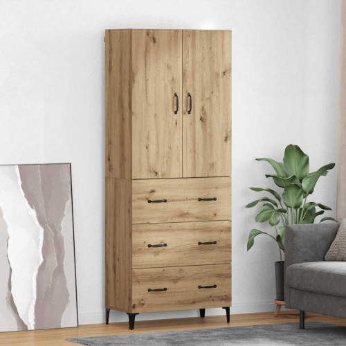 vidaXL Skåp Väggmonterad Artisan Ek 69,5 x 34 x 180 cm Konstruerat trä