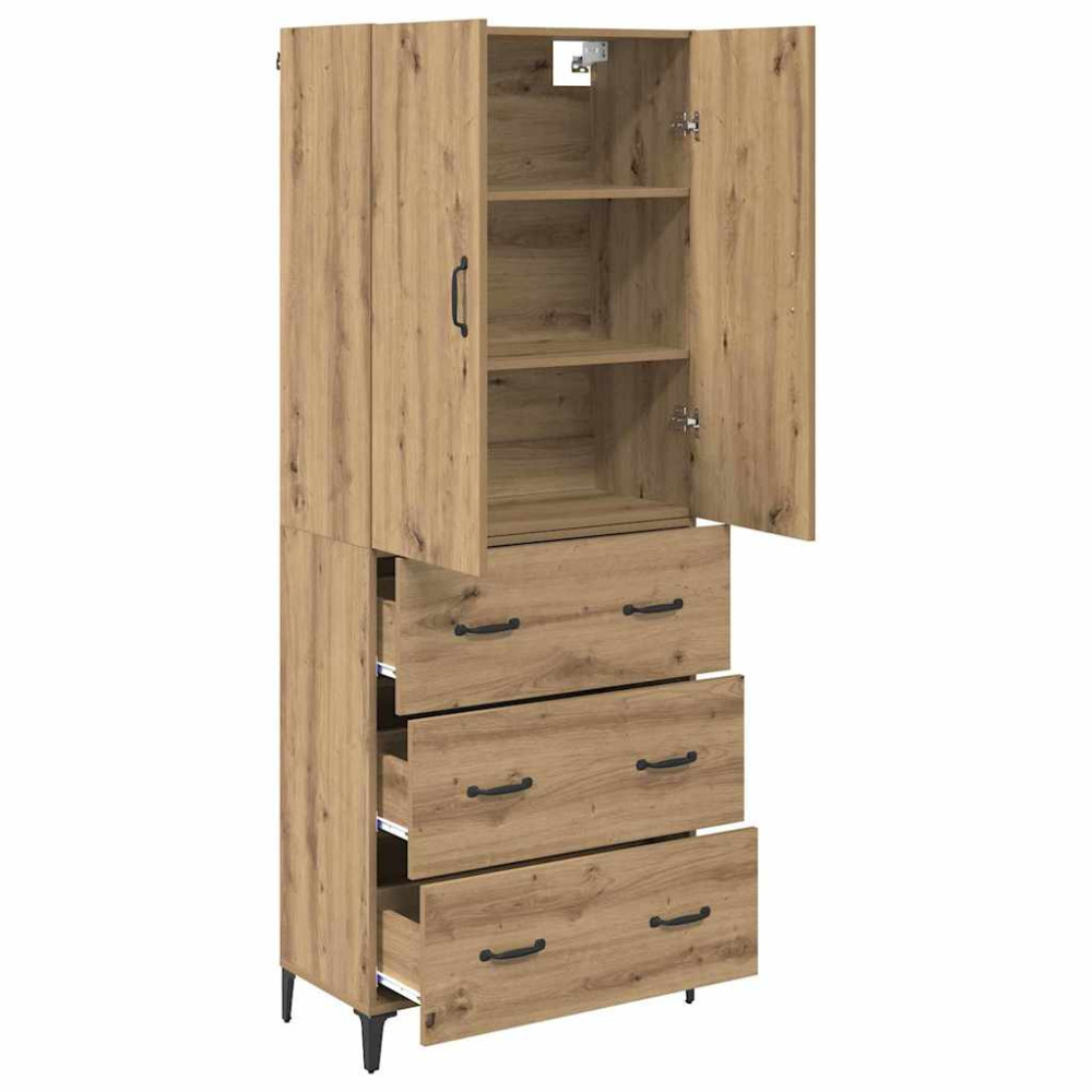 Produktbild för Skåp Väggmonterad Artisan Ek 69,5 x 34 x 180 cm Konstruerat trä