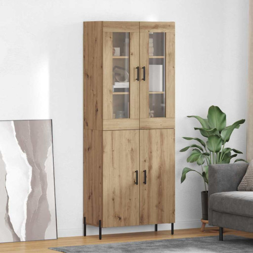vidaXL Skåp Väggmonterad Artisan Ek 69,5 x 34 x 180 cm Konstruerat trä