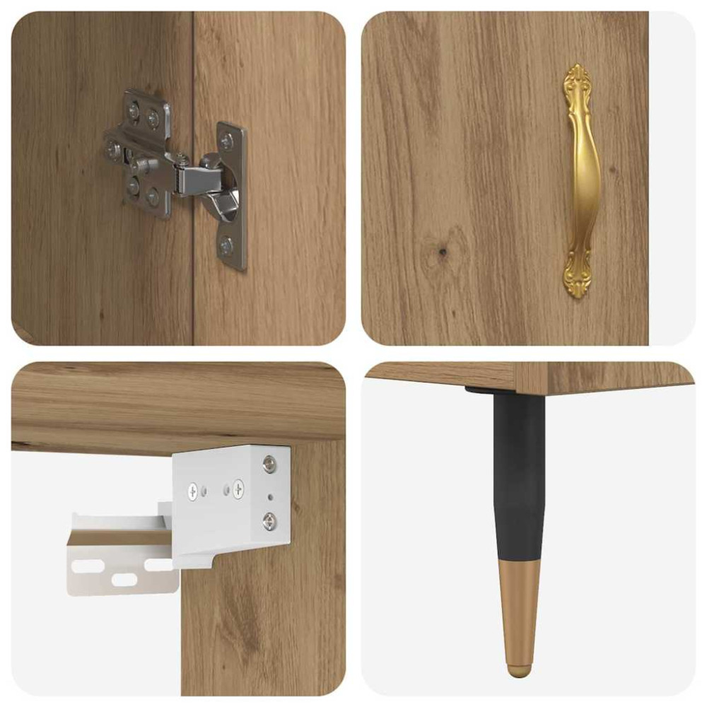 Produktbild för Skåp Väggmonterad Artisan Ek 69,5 x 34 x 180 cm Konstruerat trä