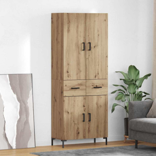 vidaXL Skåp Väggmonterad Artisan Ek 69,5 x 34 x 180 cm Konstruerat trä
