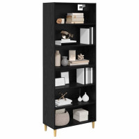 Produktbild för Skåp Svart Ek 69,5 x 32,5 x 180 cm Konstruerat trä