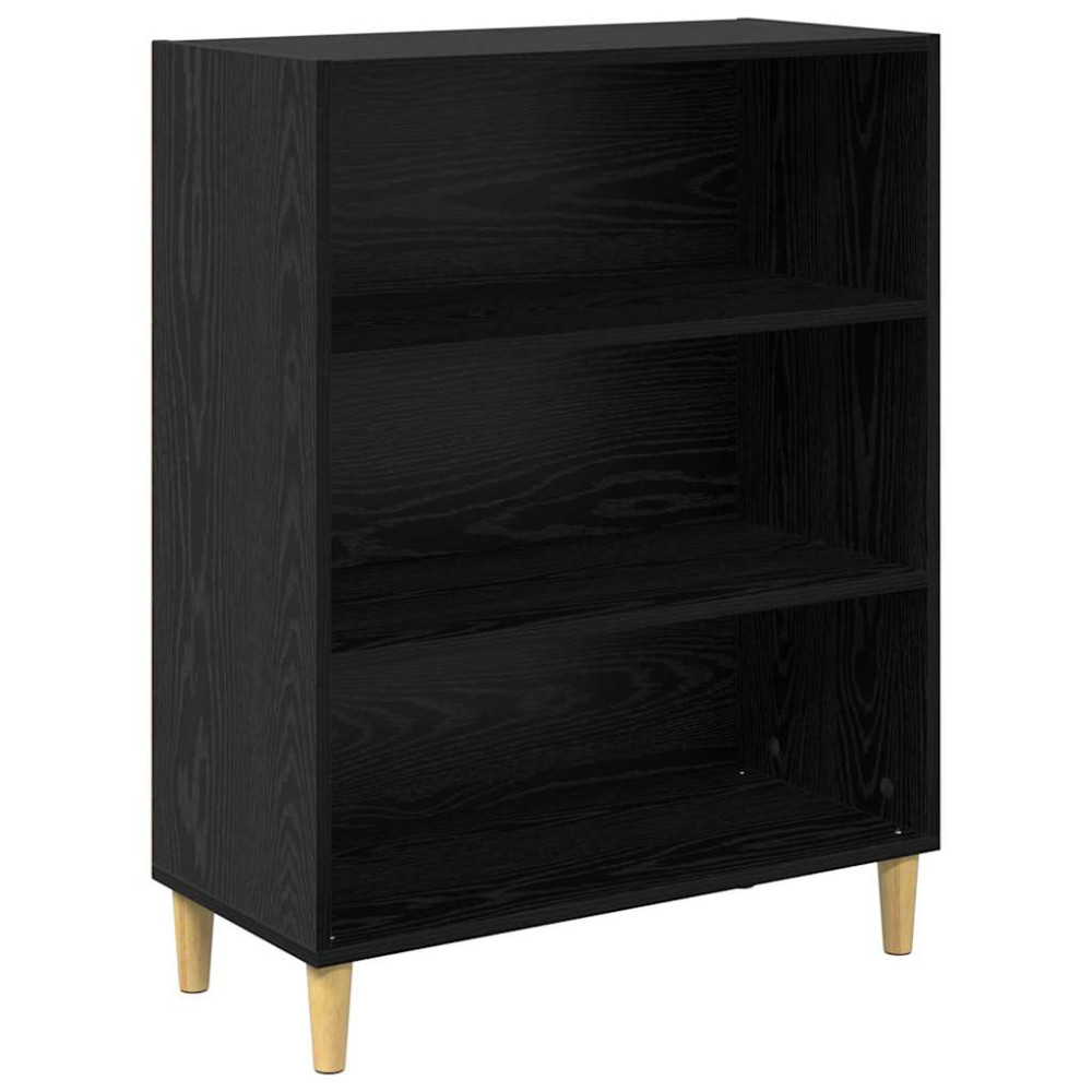 Produktbild för Skåp Svart Ek 69,5 x 32,5 x 180 cm Konstruerat trä