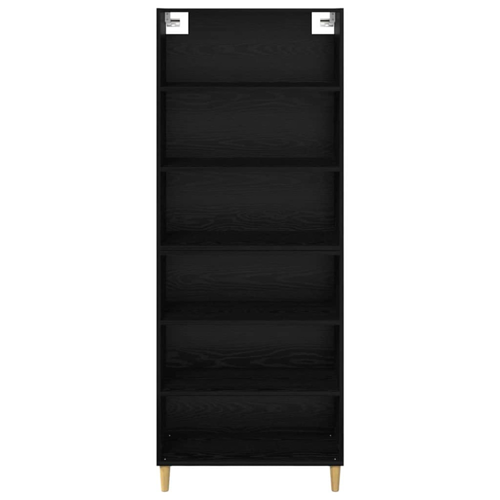 Produktbild för Skåp Svart Ek 69,5 x 32,5 x 180 cm Konstruerat trä