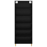 Produktbild för Skåp Svart Ek 69,5 x 32,5 x 180 cm Konstruerat trä