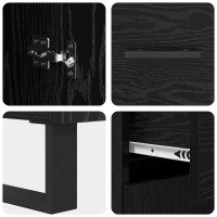 Produktbild för Skåp 2 pcs Svart Ek 69,5 x 34 x 180 cm Konstruerat trä