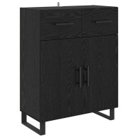 Produktbild för Skåp 2 pcs Svart Ek 69,5 x 34 x 180 cm Konstruerat trä