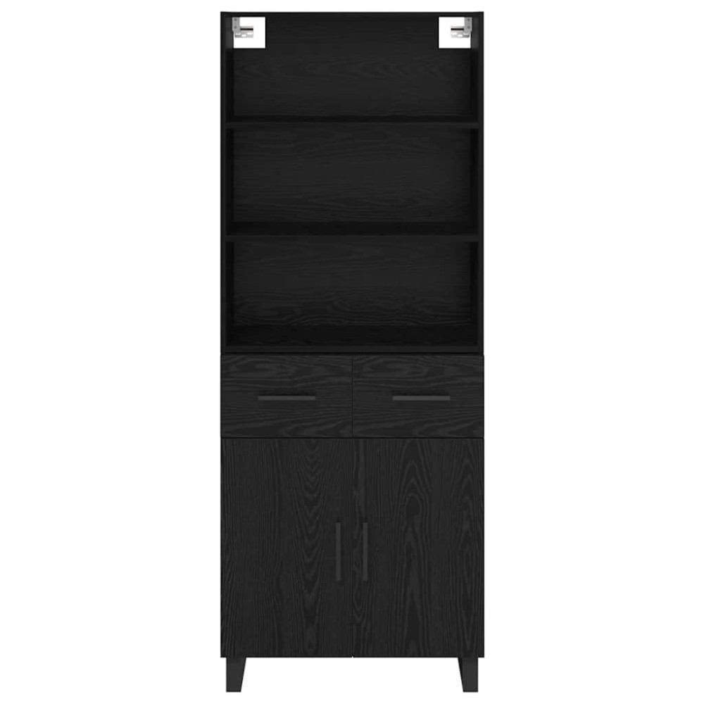 Produktbild för Skåp 2 pcs Svart Ek 69,5 x 34 x 180 cm Konstruerat trä
