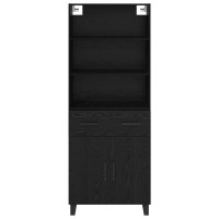 Produktbild för Skåp 2 pcs Svart Ek 69,5 x 34 x 180 cm Konstruerat trä