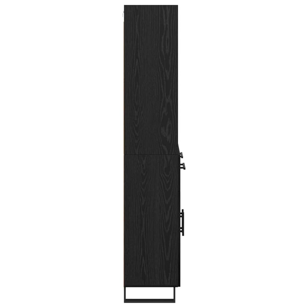 Produktbild för Skåp 2 pcs Svart Ek 69,5 x 34 x 180 cm Konstruerat trä