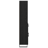 Produktbild för Skåp 2 pcs Svart Ek 69,5 x 34 x 180 cm Konstruerat trä