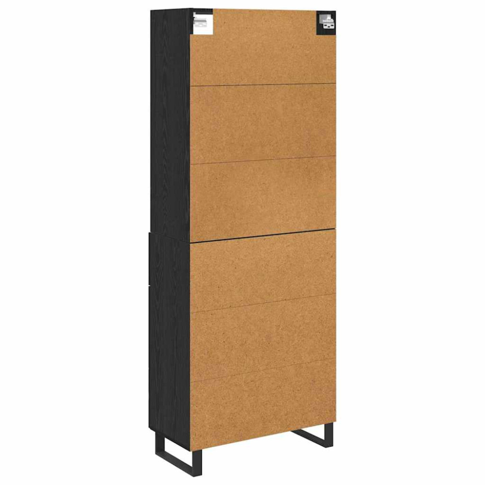 Produktbild för Skåp 2 pcs Svart Ek 69,5 x 34 x 180 cm Konstruerat trä