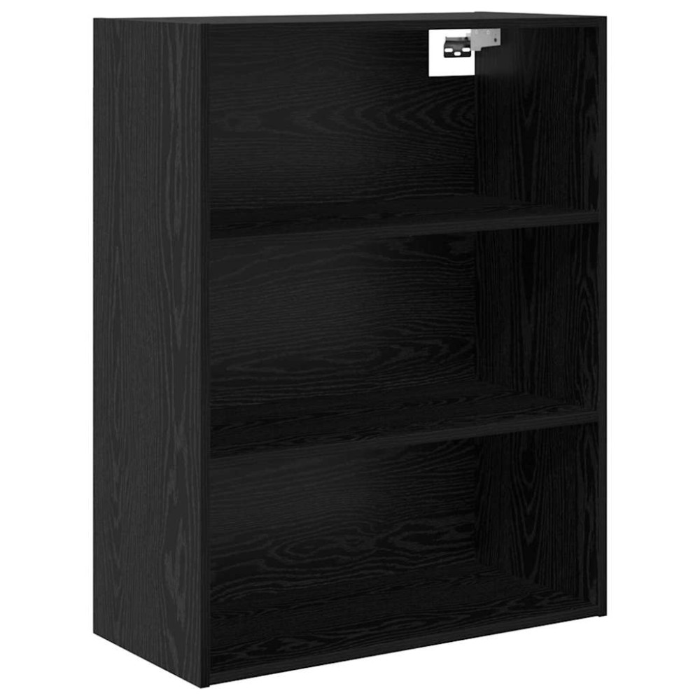 Produktbild för Skåp Svart Ek 69,5 x 34 x 180 cm Konstruerat trä