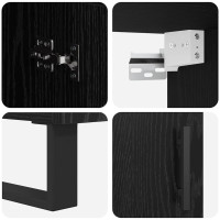 Produktbild för Skåp 2 pcs Svart Ek Konstruerat trä och glas
