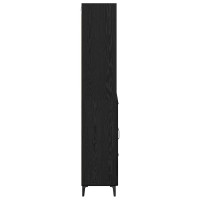 Produktbild för Skåp Svart Ek 69,5 x 34 x 180 cm Konstruerat trä