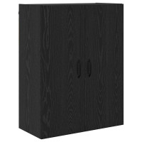 Produktbild för Skåp Väggmonterad Svart Ek 69,5 x 34 x 180 cm Konstruerat trä