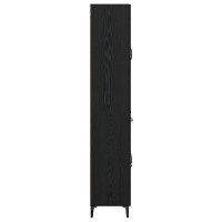 Produktbild för Skåp Väggmonterad Svart Ek 69,5 x 34 x 180 cm Konstruerat trä