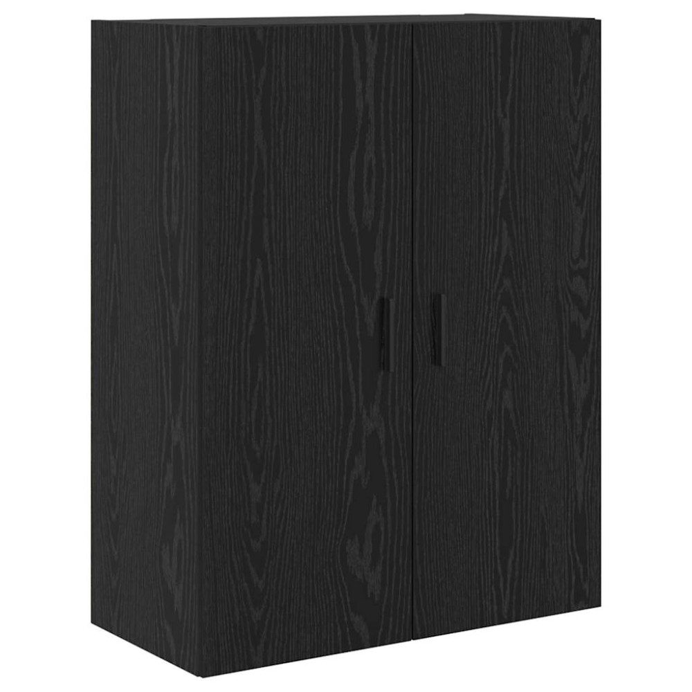Produktbild för Skåp med låda 2 pcs Svart ek Konstruerat trä och glas