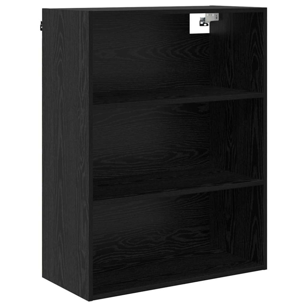 Produktbild för Skåp med låda Svart Ek 69,5 x 32,5 x 180 cm Konstruerat trä
