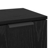 Produktbild för Sideboard med låda 3 pcs Svart ek Konstruerat trä
