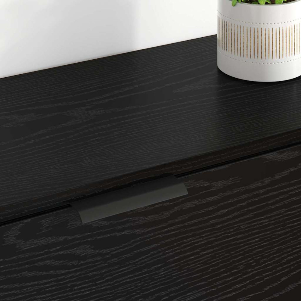 Produktbild för Sideboard med låda 3 pcs Svart ek Konstruerat trä