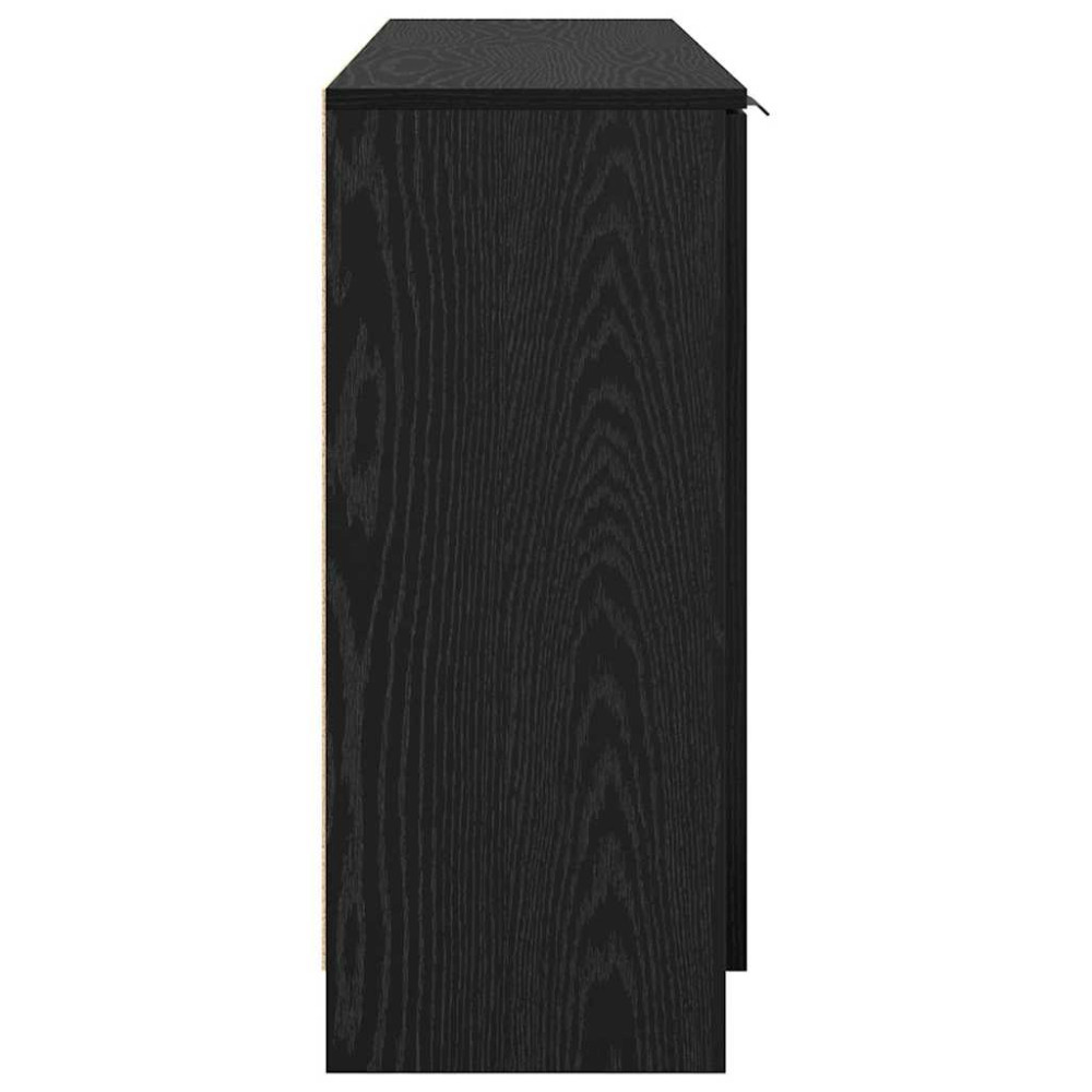 Produktbild för Sideboard med låda 3 pcs Svart ek Konstruerat trä