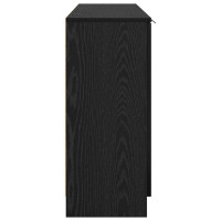 Produktbild för Sideboard med låda 3 pcs Svart ek Konstruerat trä