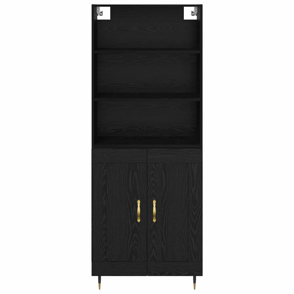 Produktbild för Skåp Svart ek 69,5 x 34 x 180 cm Konstruerat trä