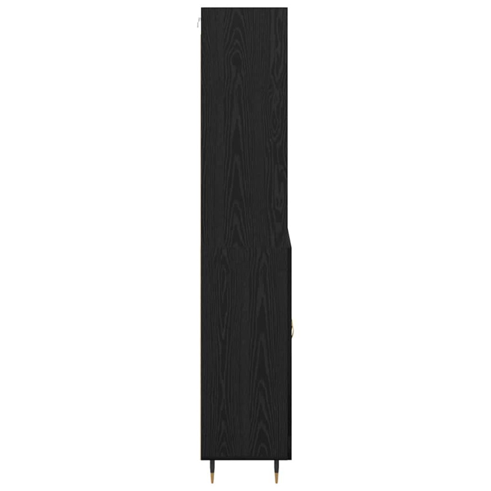 Produktbild för Skåp Svart ek 69,5 x 34 x 180 cm Konstruerat trä