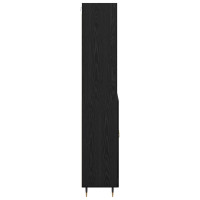 Produktbild för Skåp Svart ek 69,5 x 34 x 180 cm Konstruerat trä