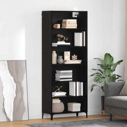 vidaXL Skåp Svart Ek 69,5 x 34 x 180 cm Konstruerat trä