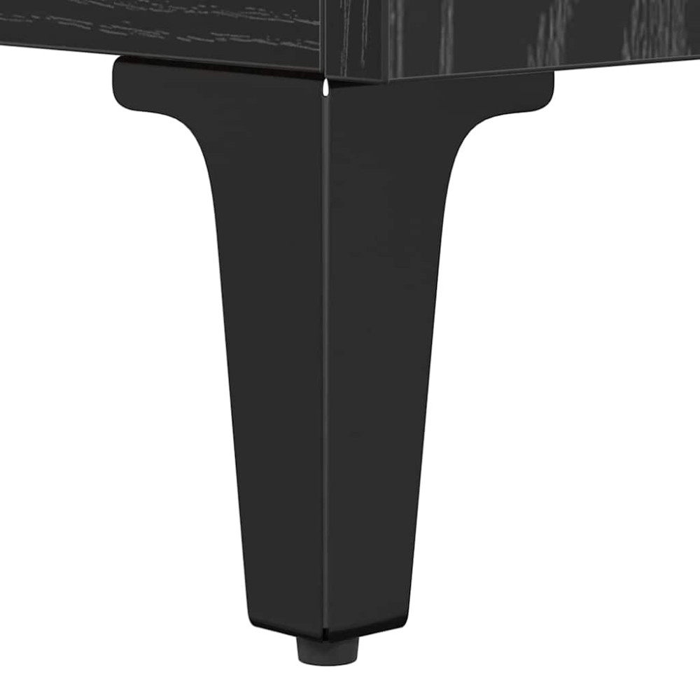 Produktbild för Skåp Svart Ek 69,5 x 34 x 180 cm Konstruerat trä