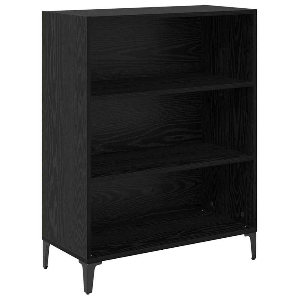 Produktbild för Skåp Svart Ek 69,5 x 34 x 180 cm Konstruerat trä
