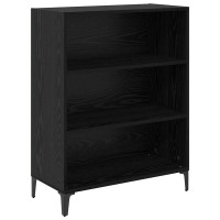 Produktbild för Skåp Svart Ek 69,5 x 34 x 180 cm Konstruerat trä